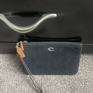 Coach denim small wristlet